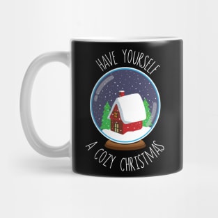 Cozy Cabin Christmas Snowglobe Design Mug